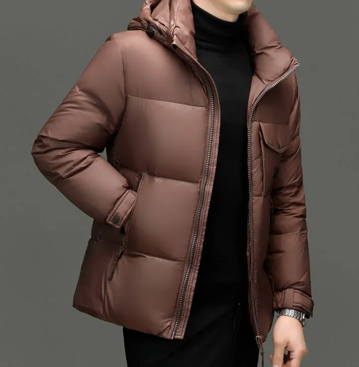 Windproof Padded Puffer Jacket featuring Solid Design