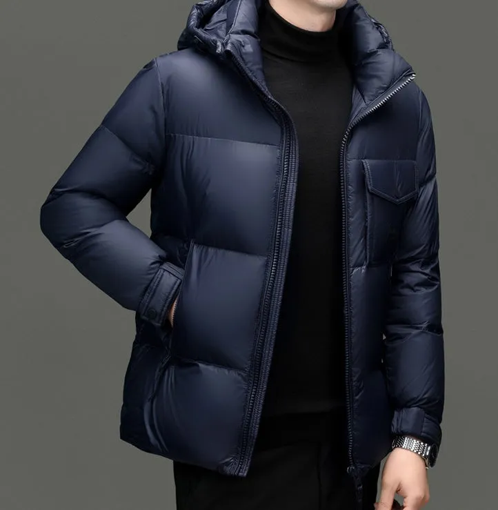 Windproof Padded Puffer Jacket featuring Solid Design