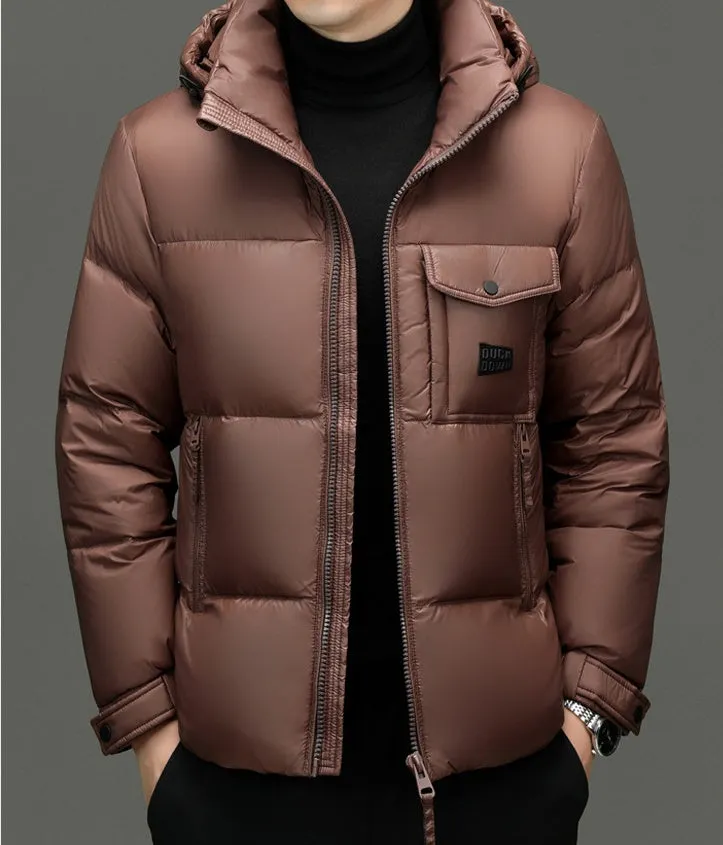 Windproof Padded Puffer Jacket featuring Solid Design