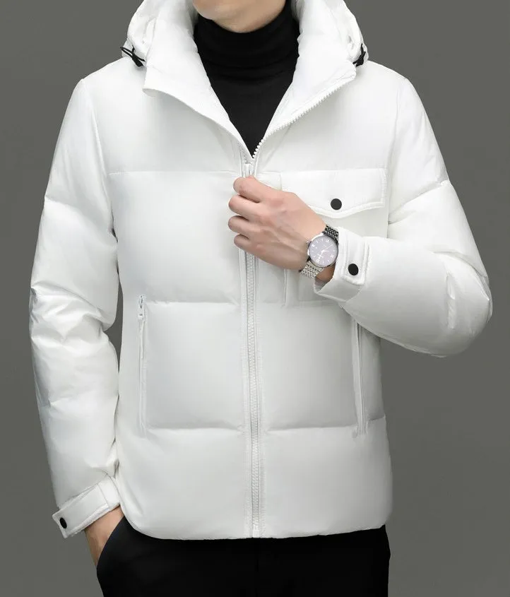 Windproof Padded Puffer Jacket featuring Solid Design