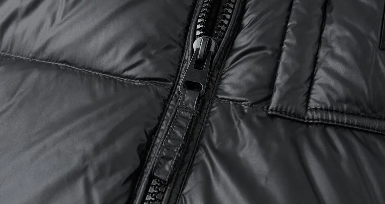 Windproof Padded Puffer Jacket featuring Solid Design