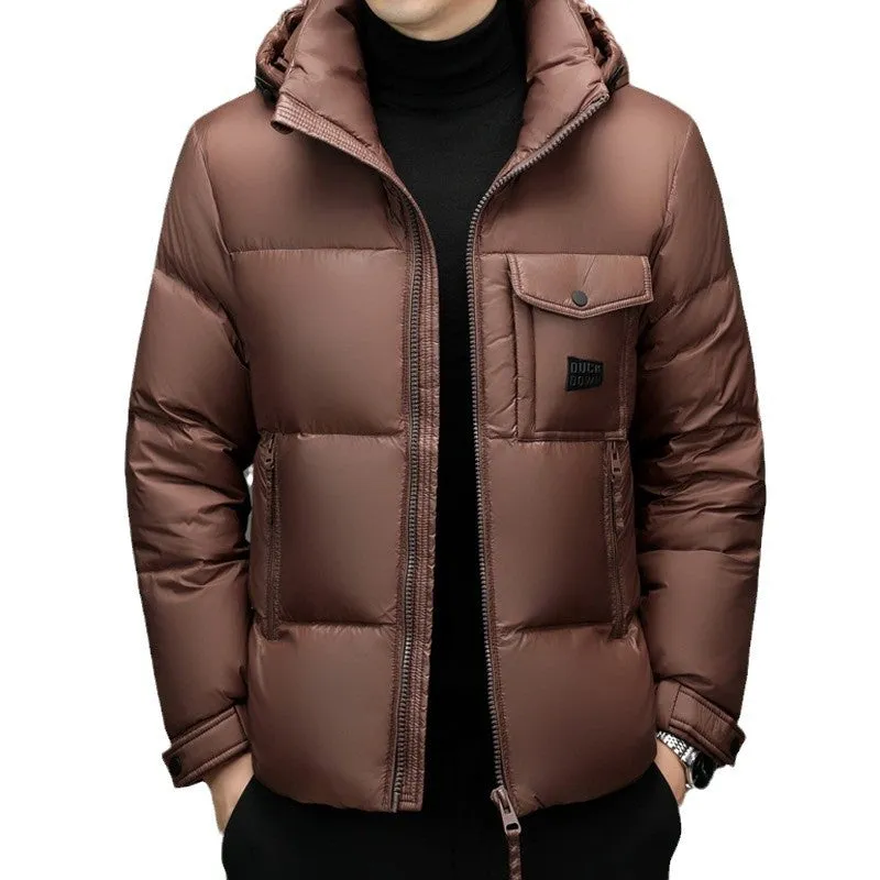 Windproof Padded Puffer Jacket featuring Solid Design