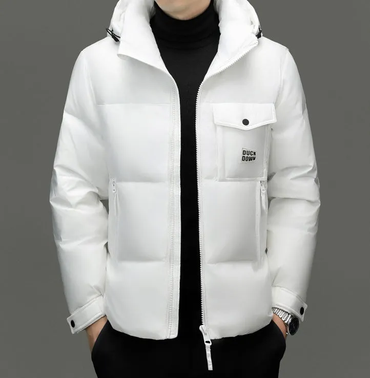 Windproof Padded Puffer Jacket featuring Solid Design