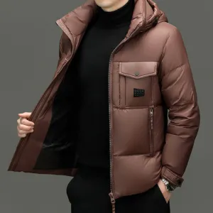 Windproof Padded Puffer Jacket featuring Solid Design