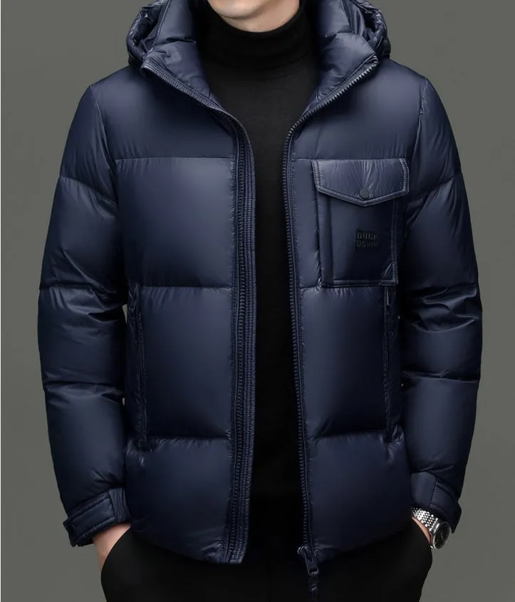 Windproof Padded Puffer Jacket featuring Solid Design