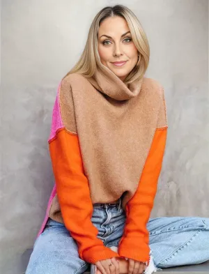 Wolffmode Pullover: Farbblock-Design im Winterstil