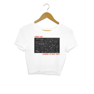 Women College Meme Crop Top