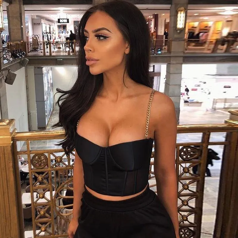 Women Satin Bustier Tops