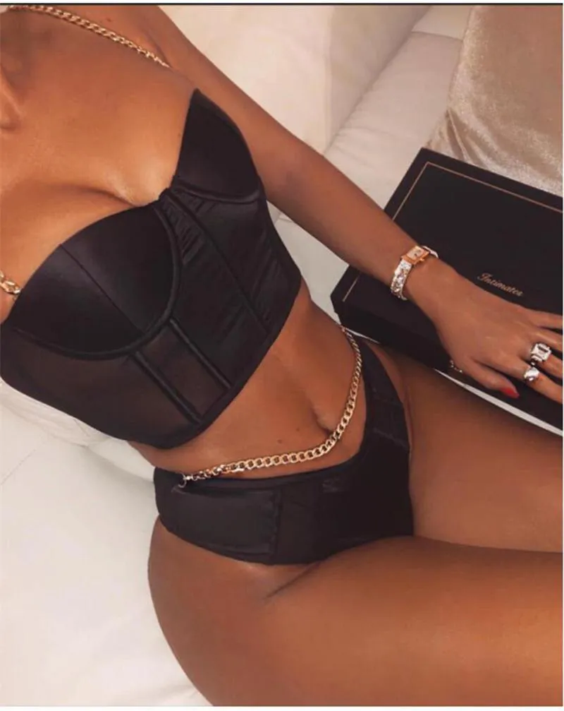 Women Satin Bustier Tops