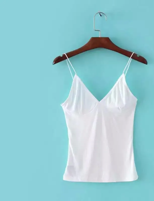 Women sexy bustier crop tops Cotton bralette tops Deep V Neck Pfeiffer Tank tops Camis Slim camisole