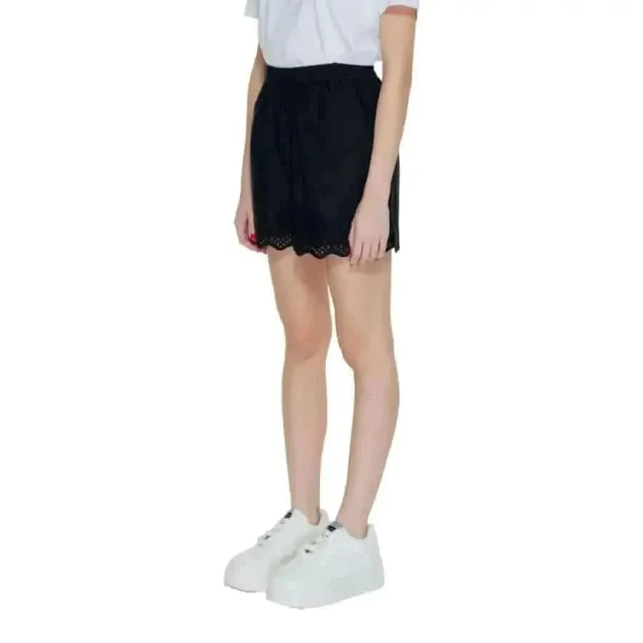 Women's Black Cotton Shorts