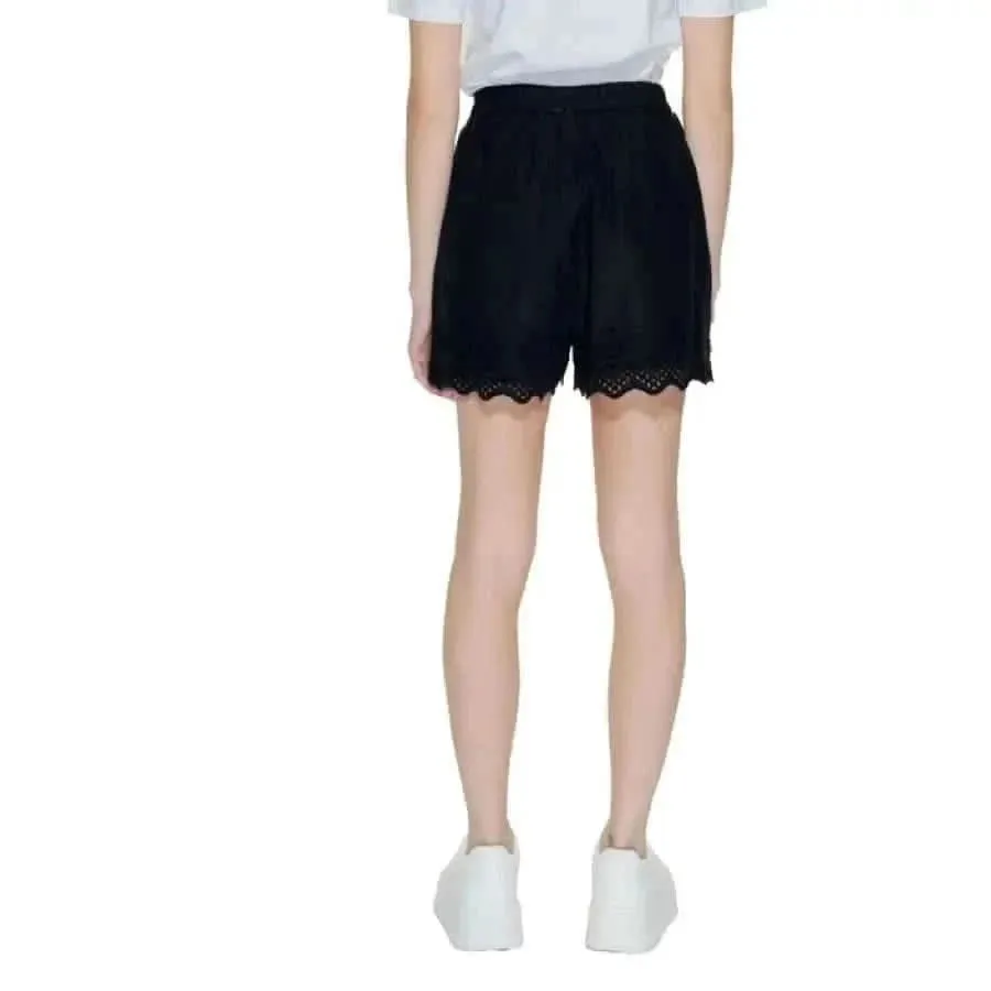 Women's Black Cotton Shorts