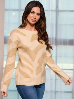 WOMEN'S LONG SLEEVE COLORBLOCK PULLOVER SWEATER