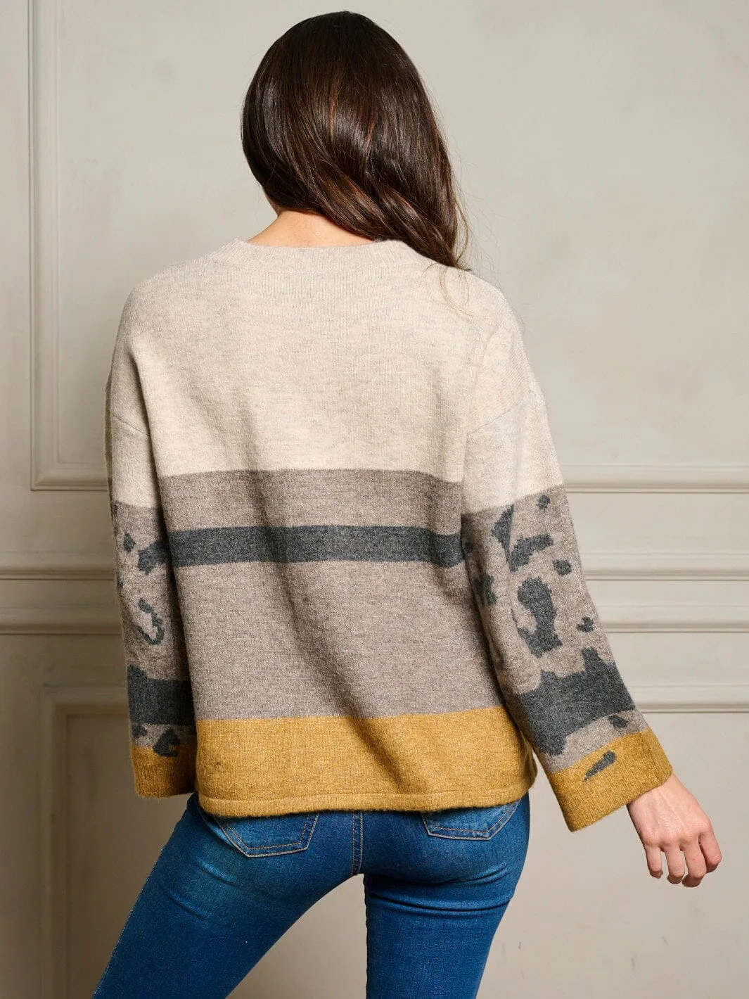 WOMEN'S LONG SLEEVE COLORBLOCK PULLOVER SWEATER