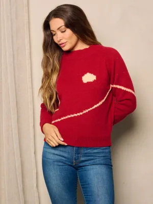 WOMEN'S LONG SLEEVE COLORBLOCK PULLOVER SWEATER