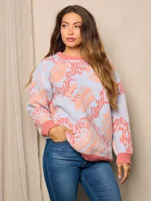 WOMEN'S LONG SLEEVE COLORBLOCK PULLOVER SWEATER