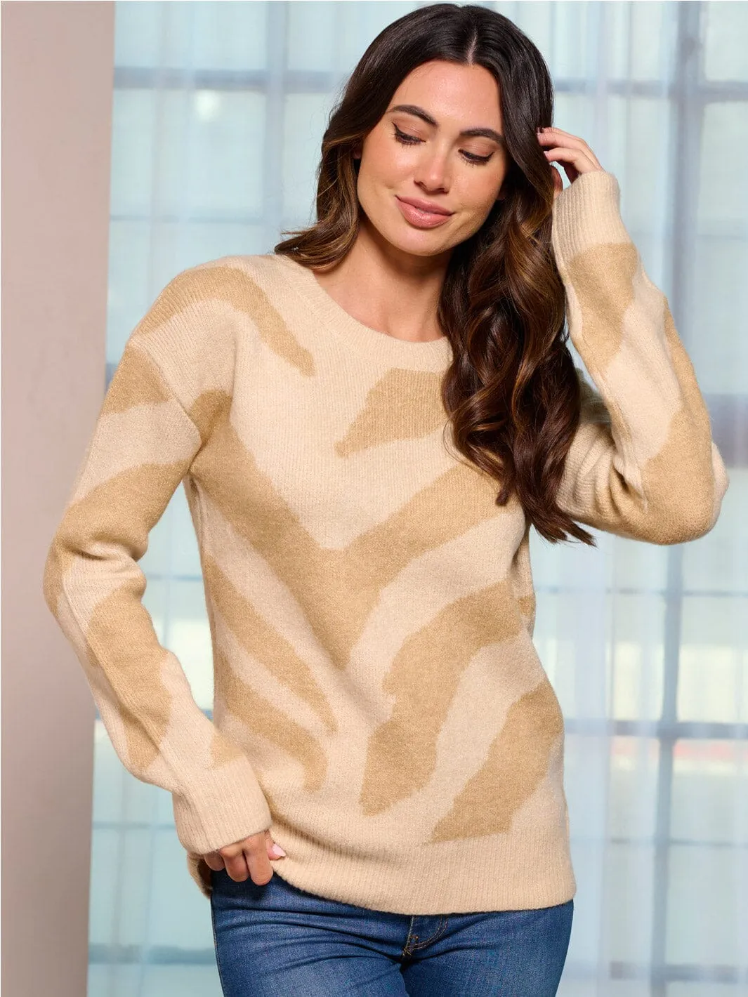 WOMEN'S LONG SLEEVE COLORBLOCK PULLOVER SWEATER