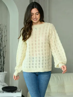 WOMEN'S LONG SLEEVE KNITTED PULLOVER SWEATER