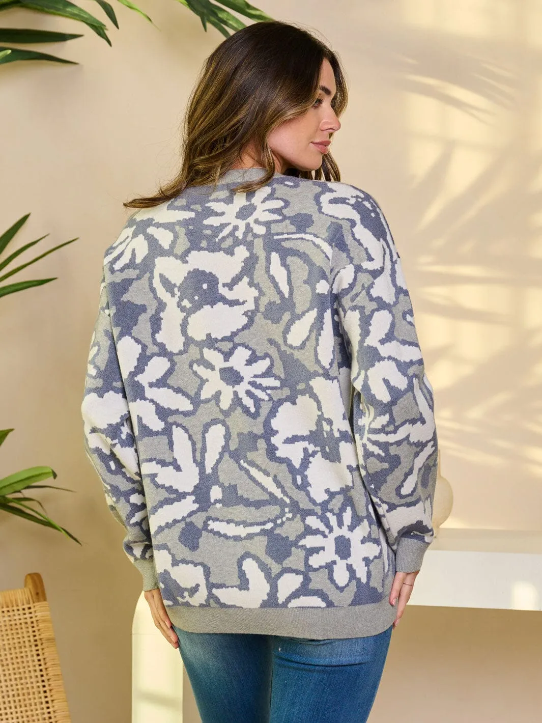 WOMEN'S LONG SLEEVE PULLOVER PRINTED SWEATER