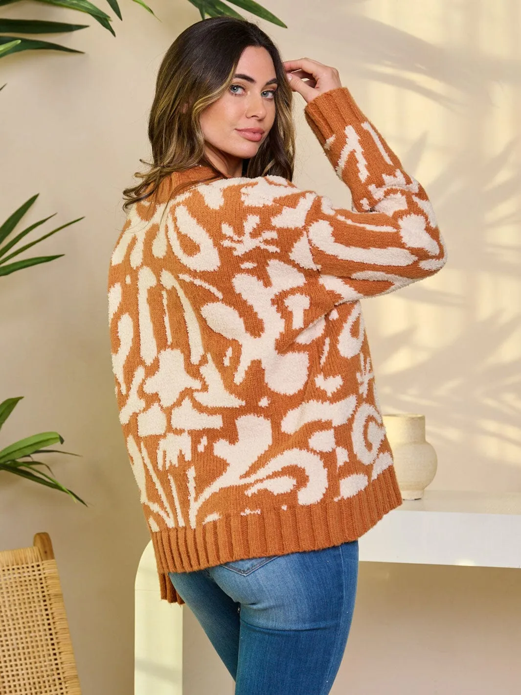WOMEN'S LONG SLEEVE PULLOVER PRINTED SWEATER