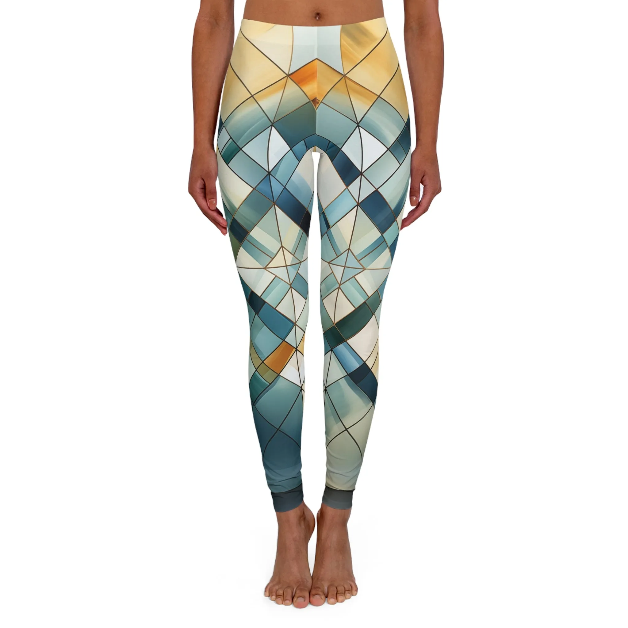 Women's Spandex Leggings - Bertram Marichyasana Windowpane