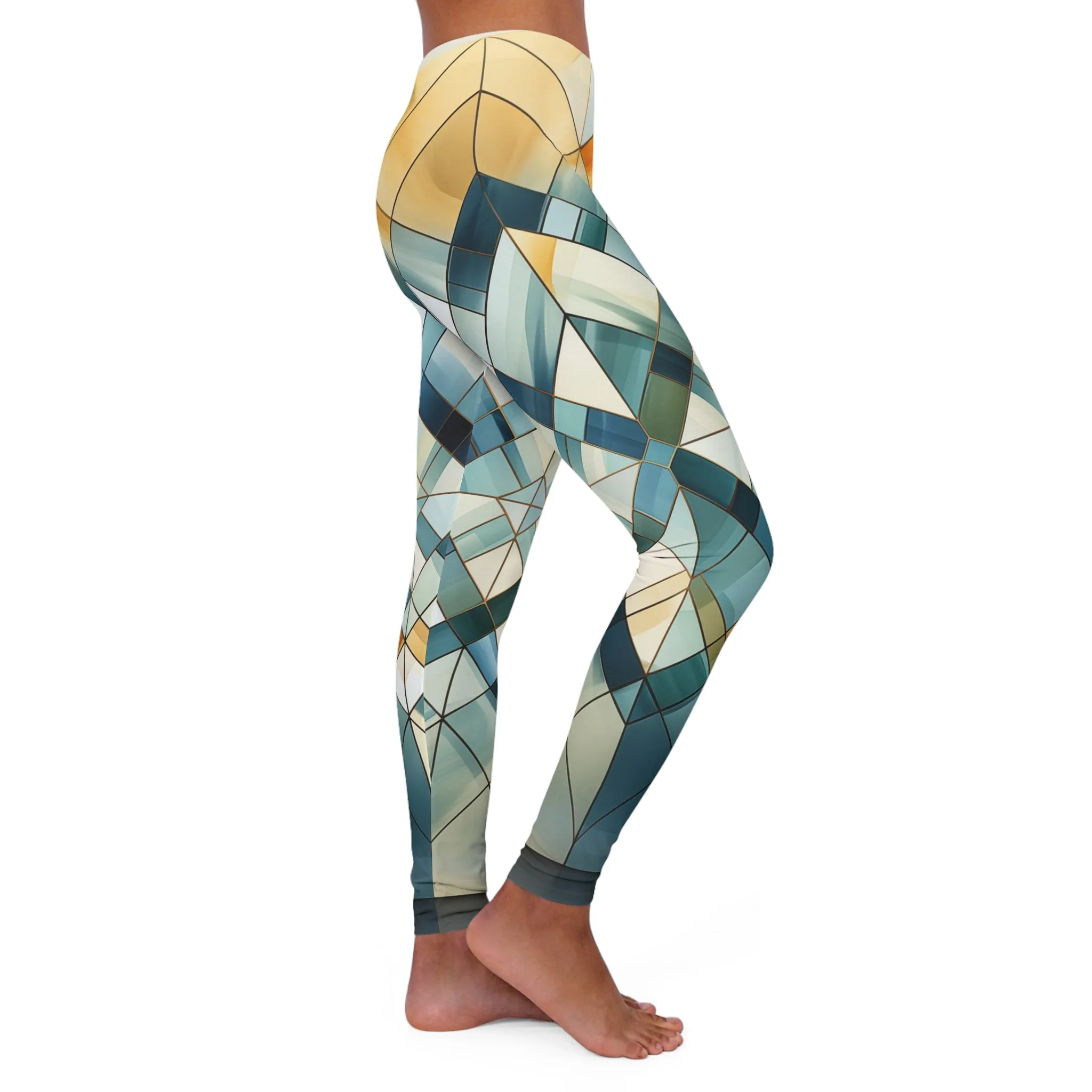Women's Spandex Leggings - Bertram Marichyasana Windowpane