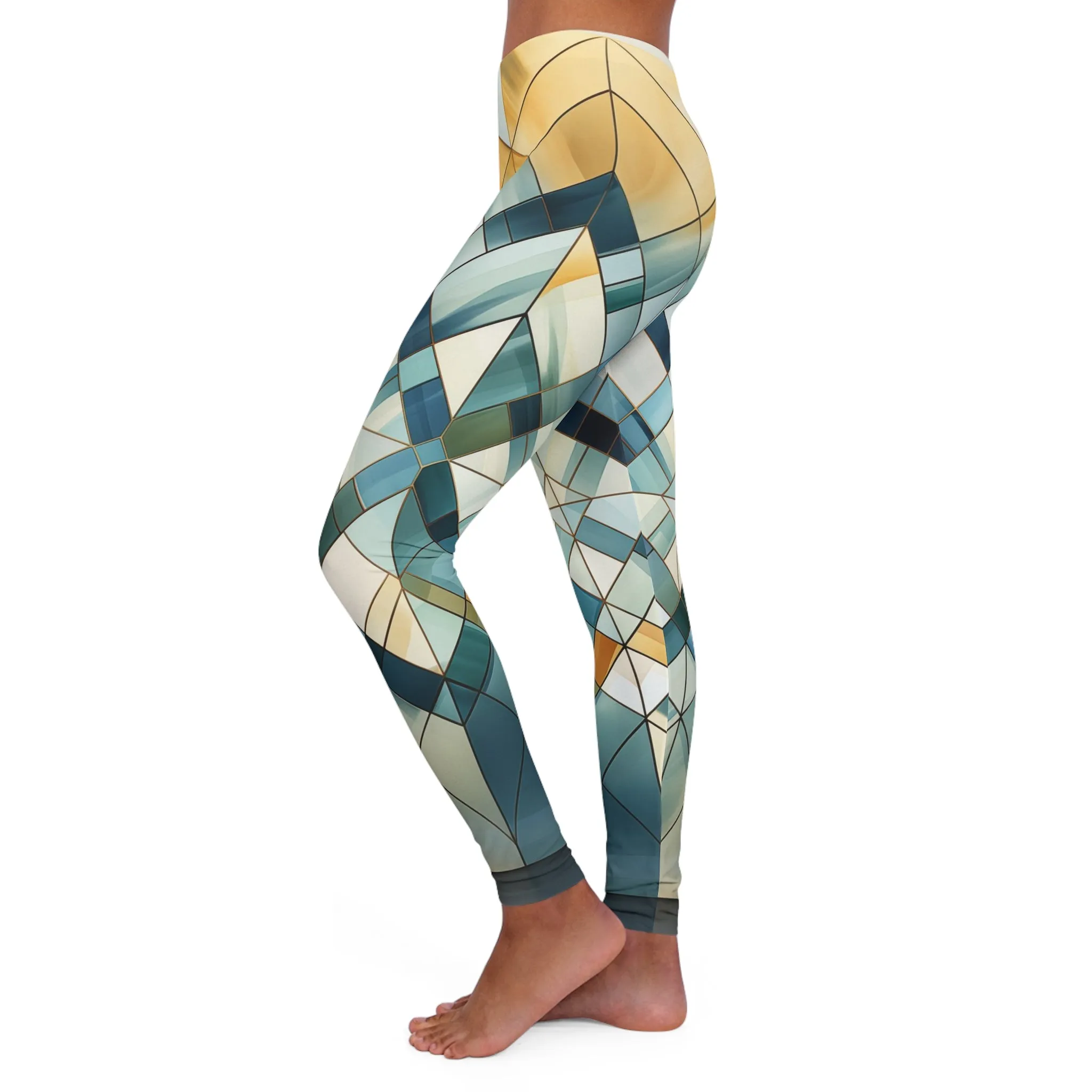 Women's Spandex Leggings - Bertram Marichyasana Windowpane