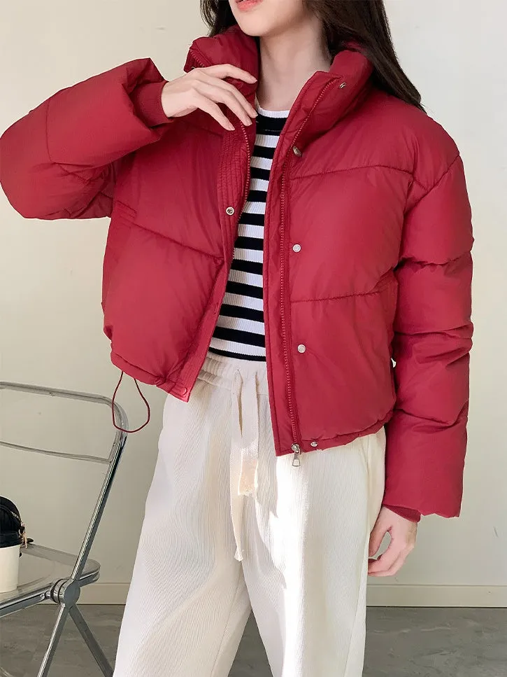 Women's Stain-Resistant Quilted Puffer Jacket with Full Zip