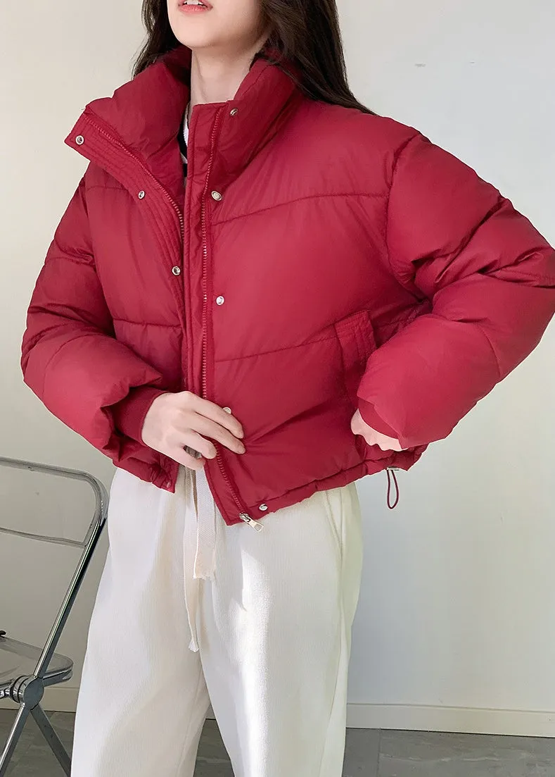 Women's Stain-Resistant Quilted Puffer Jacket with Full Zip