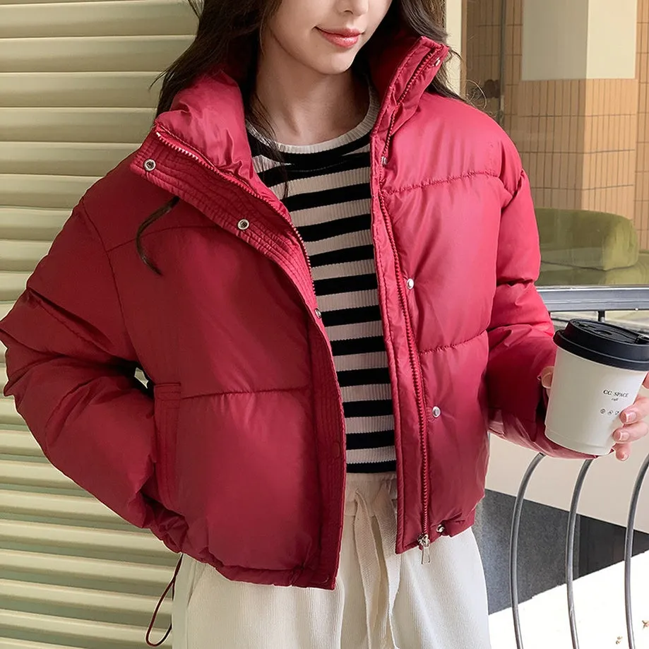 Women's Stain-Resistant Quilted Puffer Jacket with Full Zip
