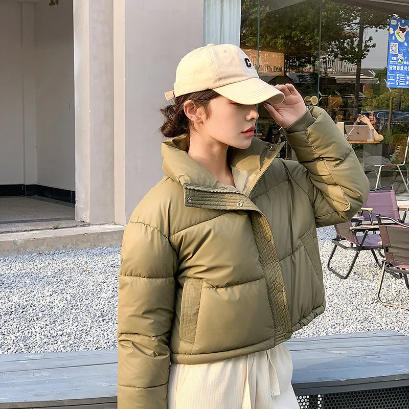 Women's Stain-Resistant Quilted Puffer Jacket with Full Zip