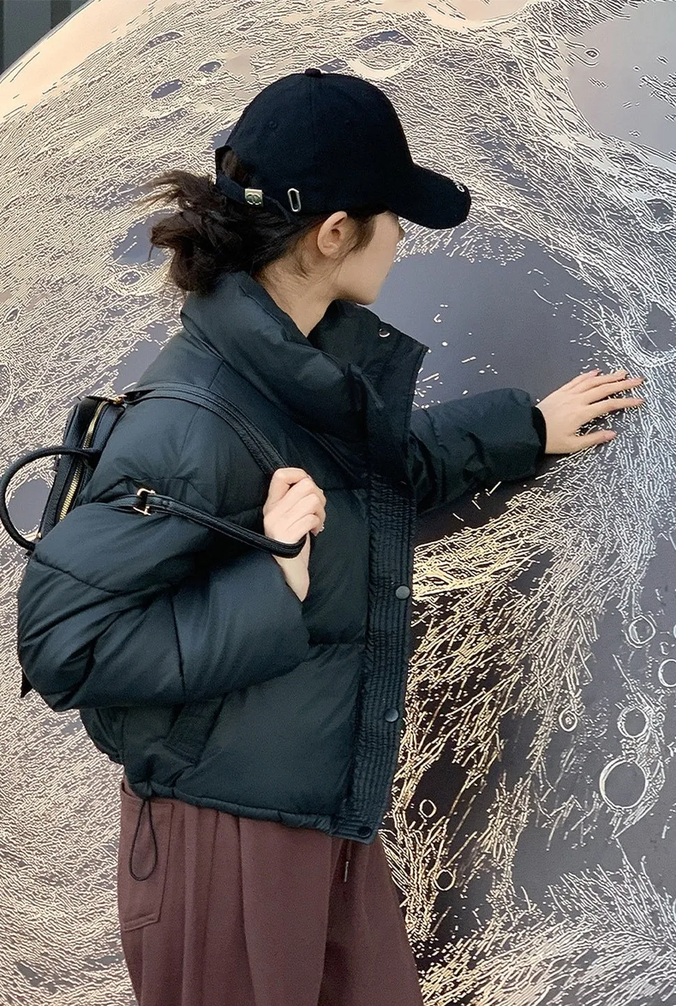 Women's Stain-Resistant Quilted Puffer Jacket with Full Zip