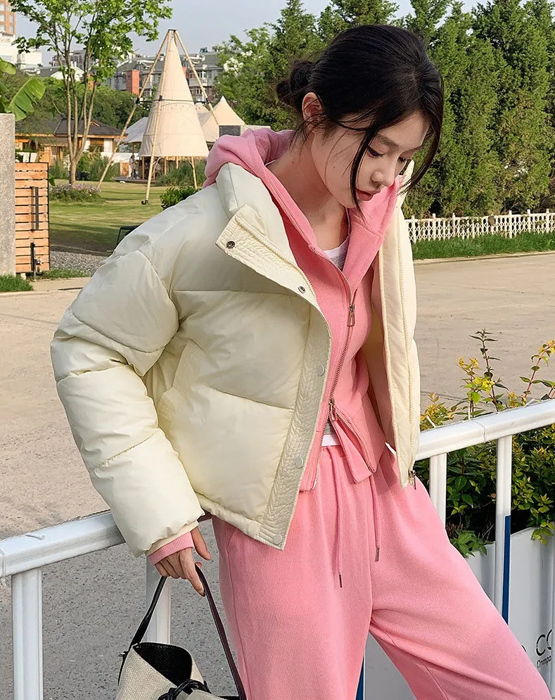 Women's Stain-Resistant Quilted Puffer Jacket with Full Zip