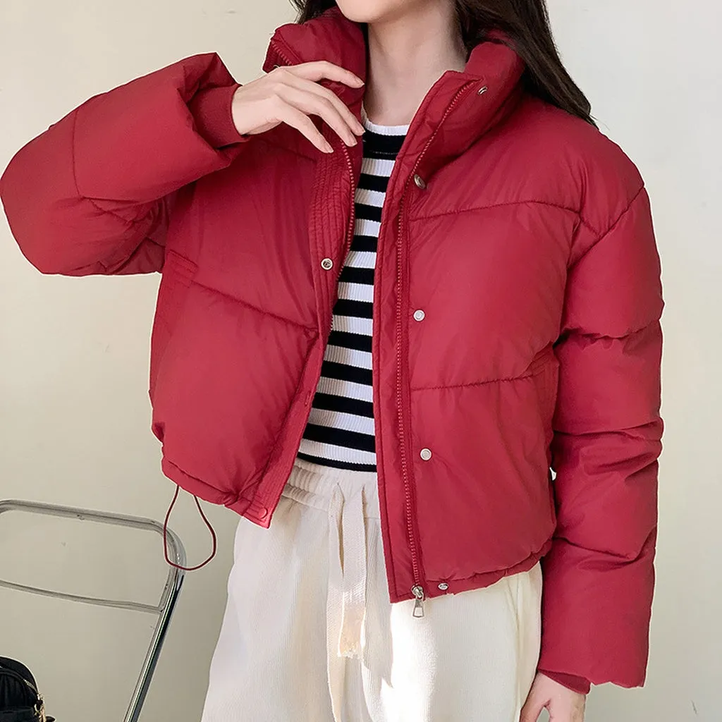Women's Stain-Resistant Quilted Puffer Jacket with Full Zip