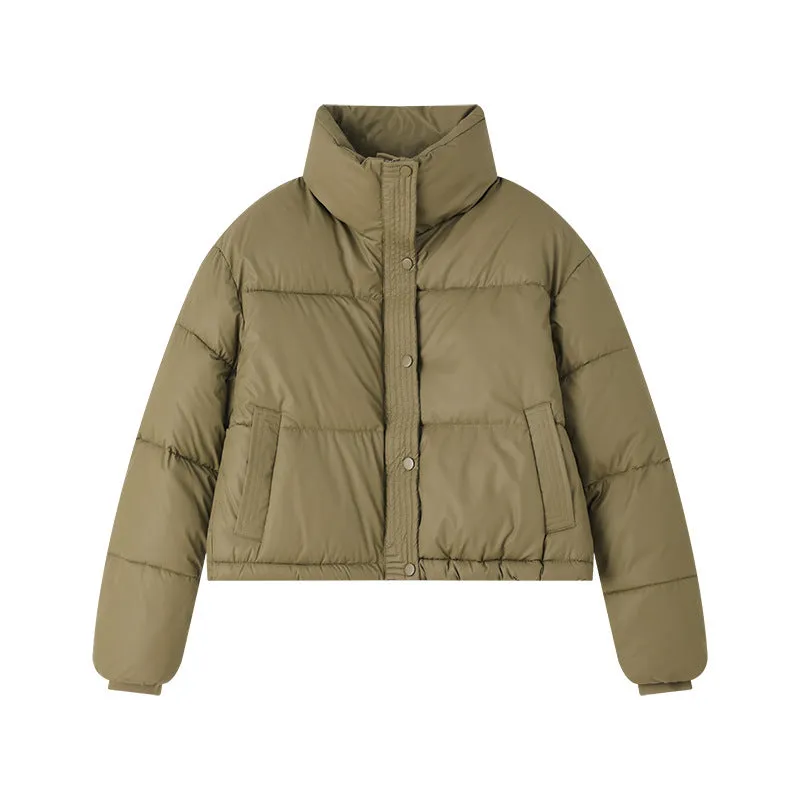 Women's Stain-Resistant Quilted Puffer Jacket with Full Zip