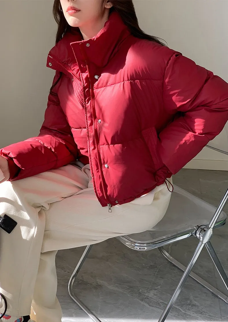 Women's Stain-Resistant Quilted Puffer Jacket with Full Zip