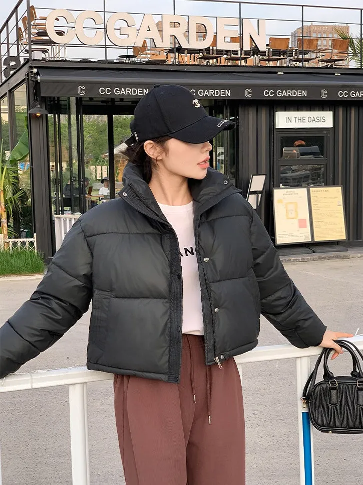 Women's Stain-Resistant Quilted Puffer Jacket with Full Zip