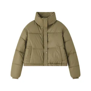 Women's Stain-Resistant Quilted Puffer Jacket with Full Zip