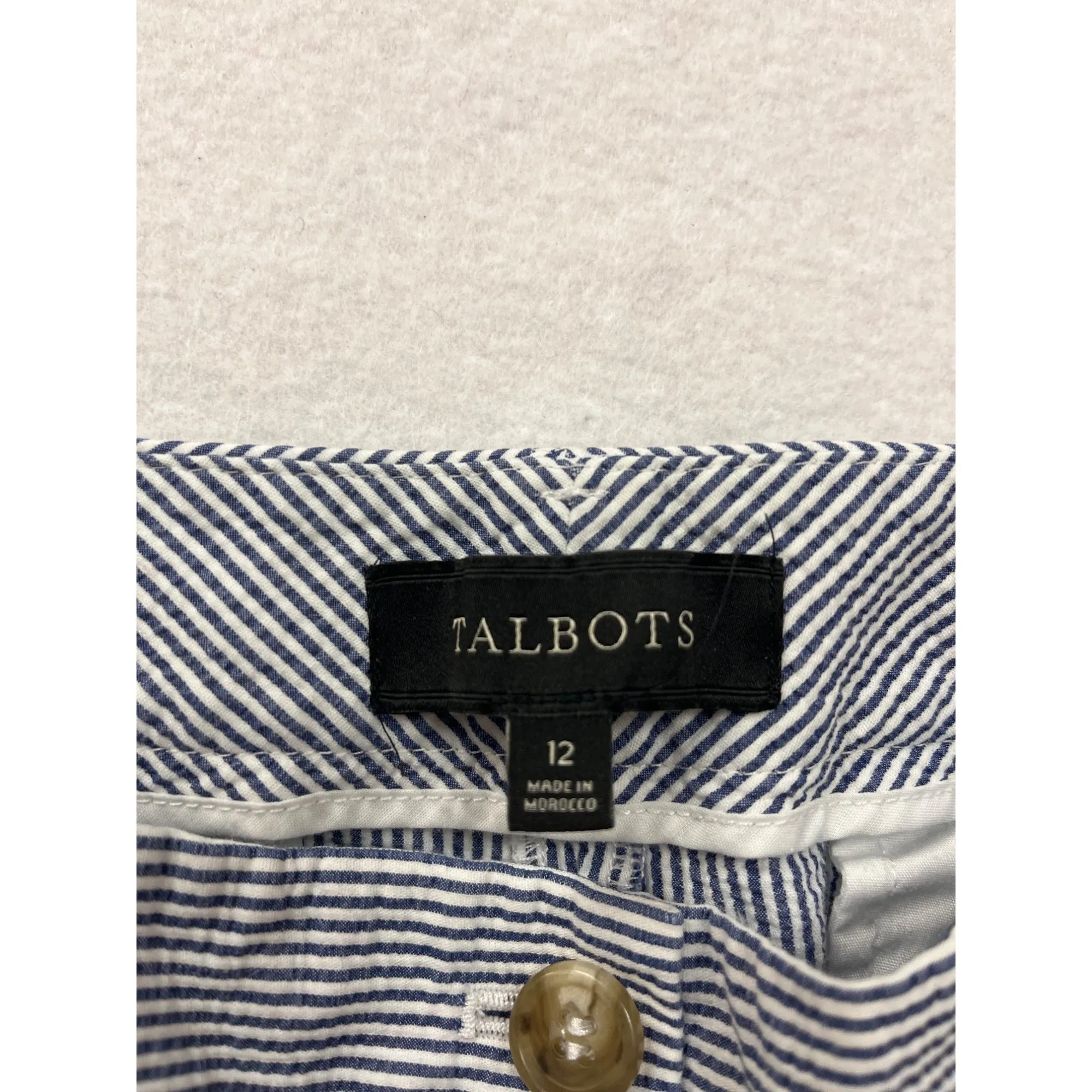 Womens Talbots Blue & White Striped Shorts Size 12 #6407