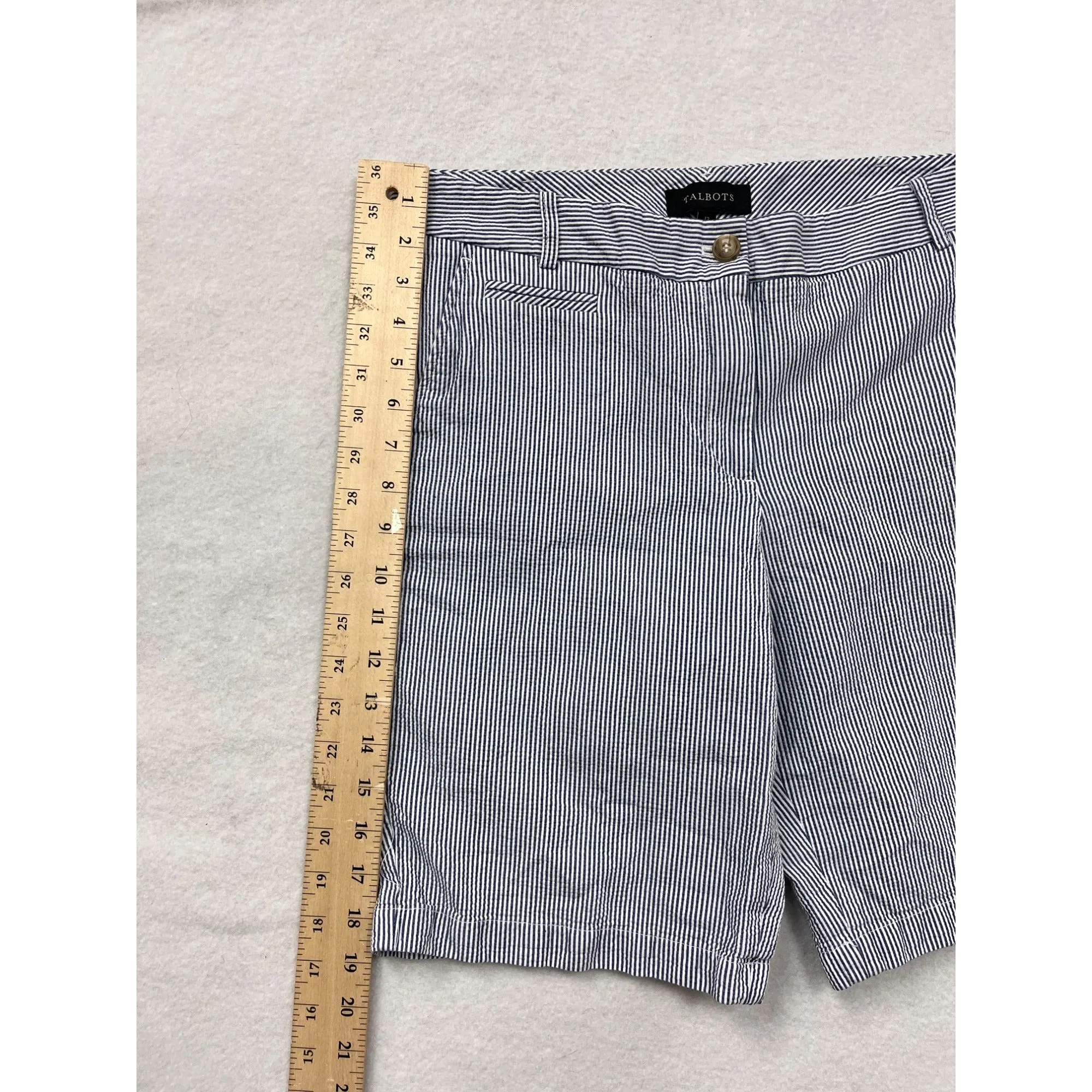 Womens Talbots Blue & White Striped Shorts Size 12 #6407