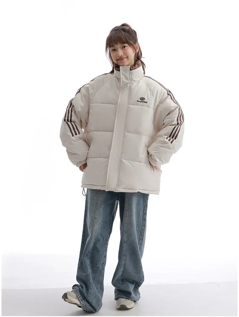 Women's Windproof Zip Up Puffer Jacket with Slash Pockets