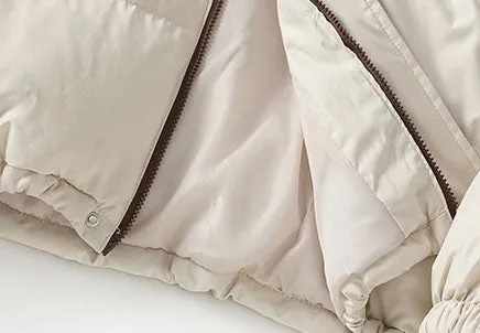 Women's Windproof Zip Up Puffer Jacket with Slash Pockets