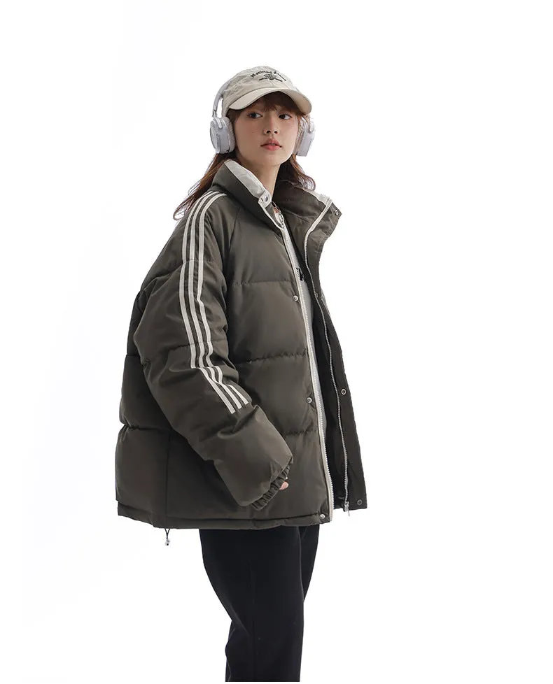 Women's Windproof Zip Up Puffer Jacket with Slash Pockets
