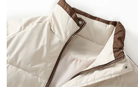 Women's Windproof Zip Up Puffer Jacket with Slash Pockets
