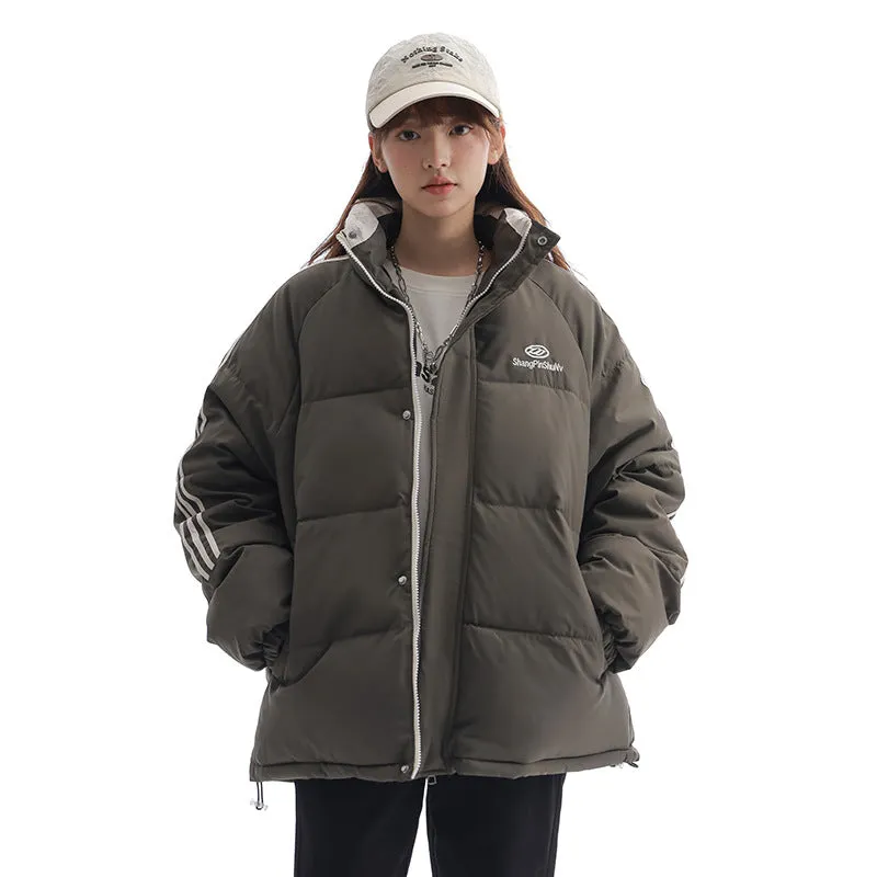 Women's Windproof Zip Up Puffer Jacket with Slash Pockets