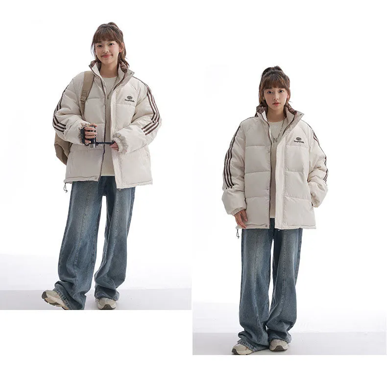 Women's Windproof Zip Up Puffer Jacket with Slash Pockets