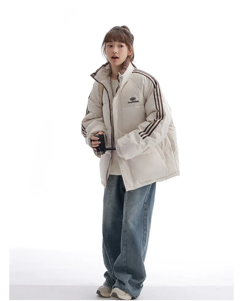 Women's Windproof Zip Up Puffer Jacket with Slash Pockets