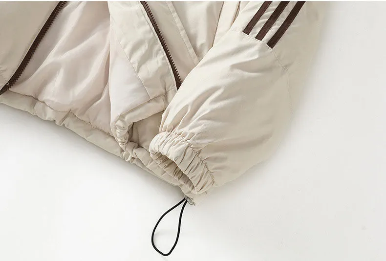 Women's Windproof Zip Up Puffer Jacket with Slash Pockets