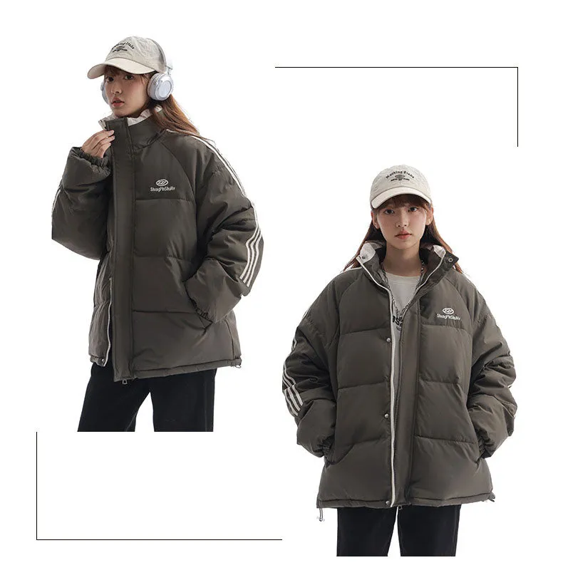 Women's Windproof Zip Up Puffer Jacket with Slash Pockets
