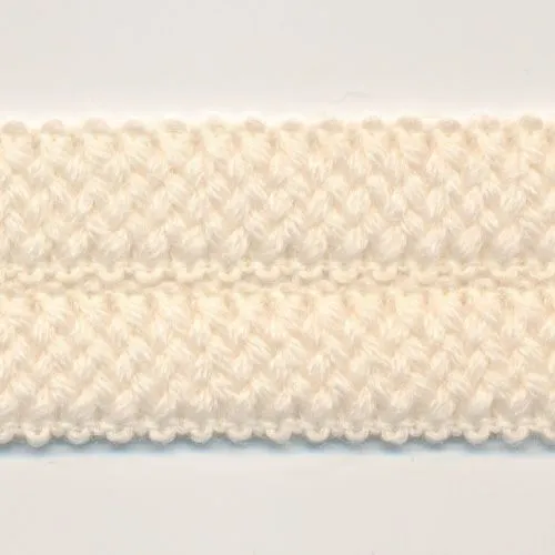 Wool Knit Binder Tape #1 White